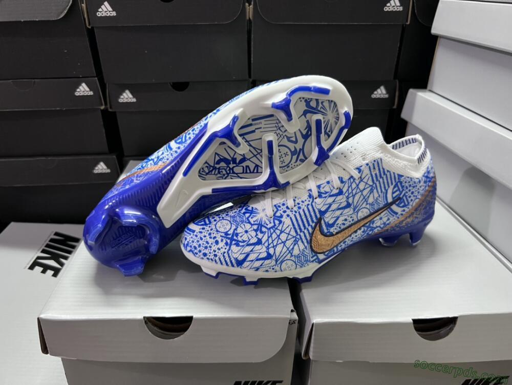 Nike Air Zoom Mercurial Vapor 15 Elite FG Low-Tops Football Boots - Blue/White/Red
