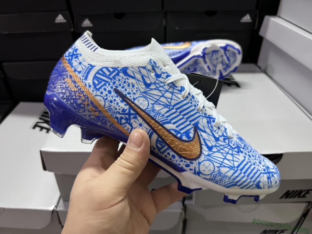Nike Air Zoom Mercurial Vapor 15 Elite FG Low-Tops Football Boots - Blue/White/Red