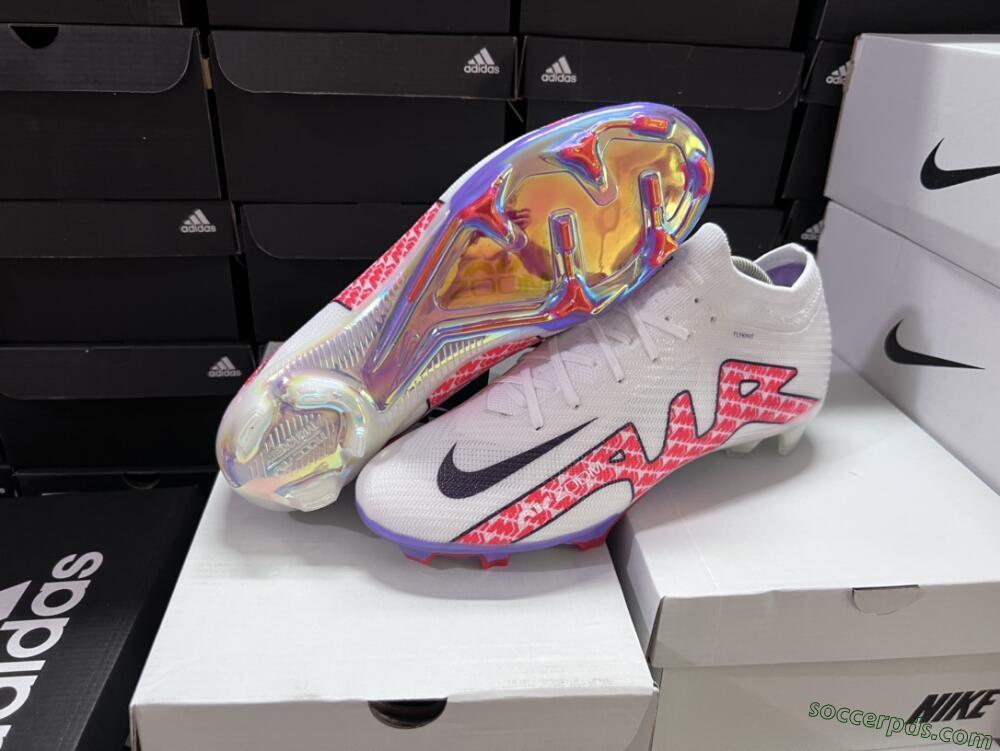 Nike Air Zoom Mercurial Vapor 15 Elite FG Low-Tops Football Boots - White/Red