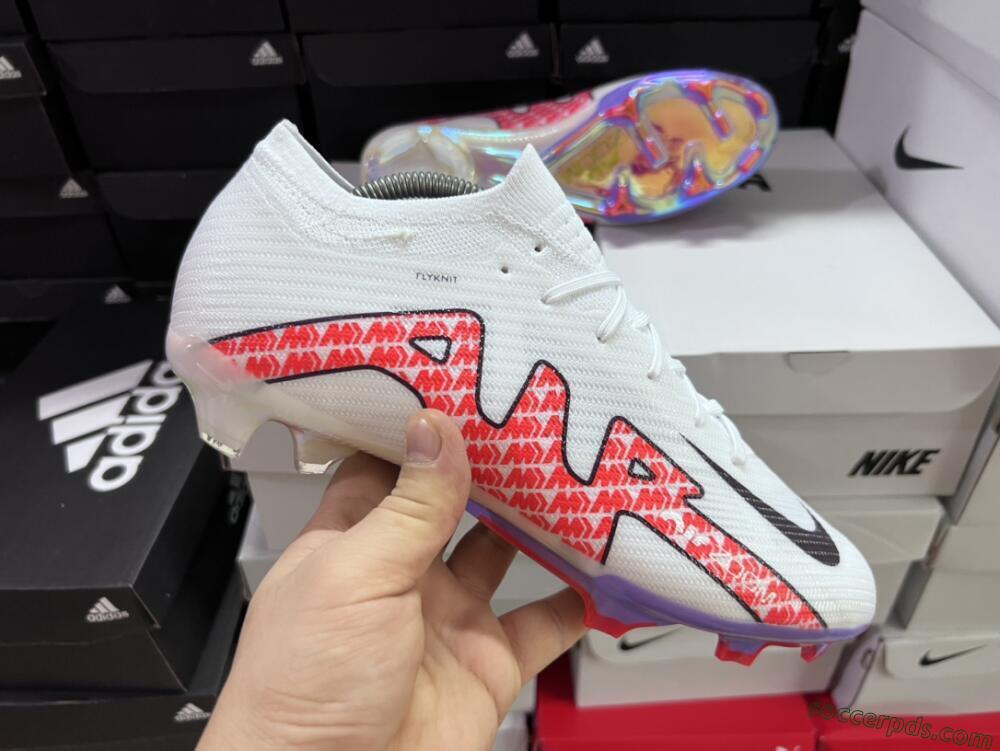 Nike Air Zoom Mercurial Vapor 15 Elite FG Low-Tops Football Boots - White/Red