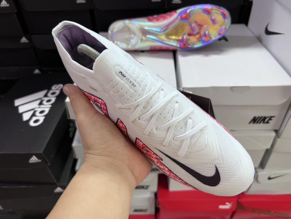 Nike Air Zoom Mercurial Vapor 15 Elite FG Low-Tops Football Boots - White/Red