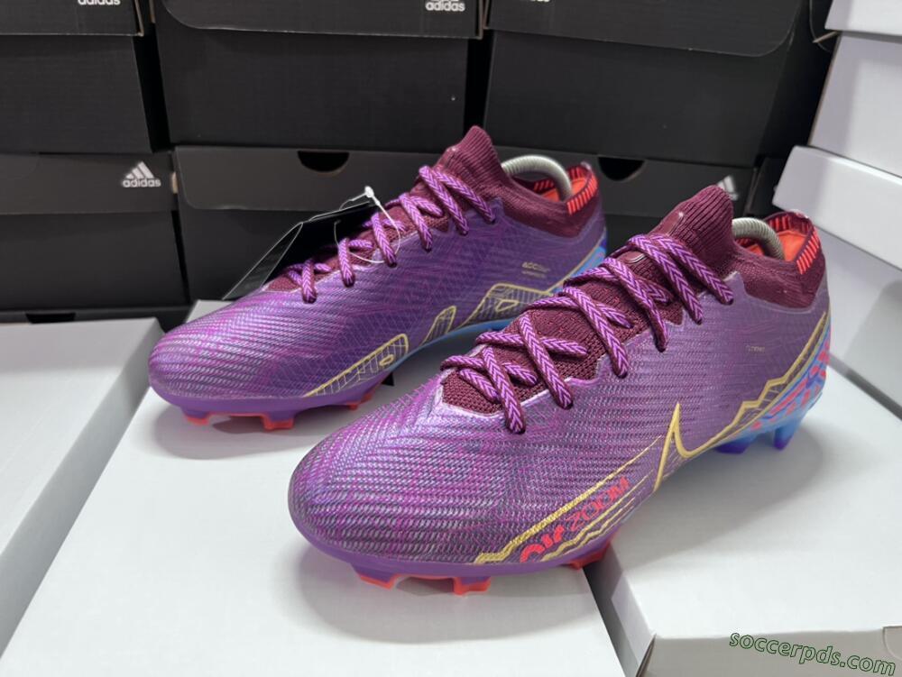 Nike Air Zoom Mercurial Vapor 15 Elite FG Low-Tops Football Boots - Purple/Blue/Gold
