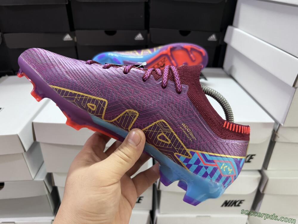 Nike Air Zoom Mercurial Vapor 15 Elite FG Low-Tops Football Boots - Purple/Blue/Gold