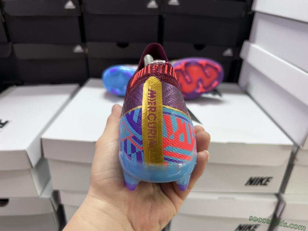 Nike Air Zoom Mercurial Vapor 15 Elite FG Low-Tops Football Boots - Purple/Blue/Gold
