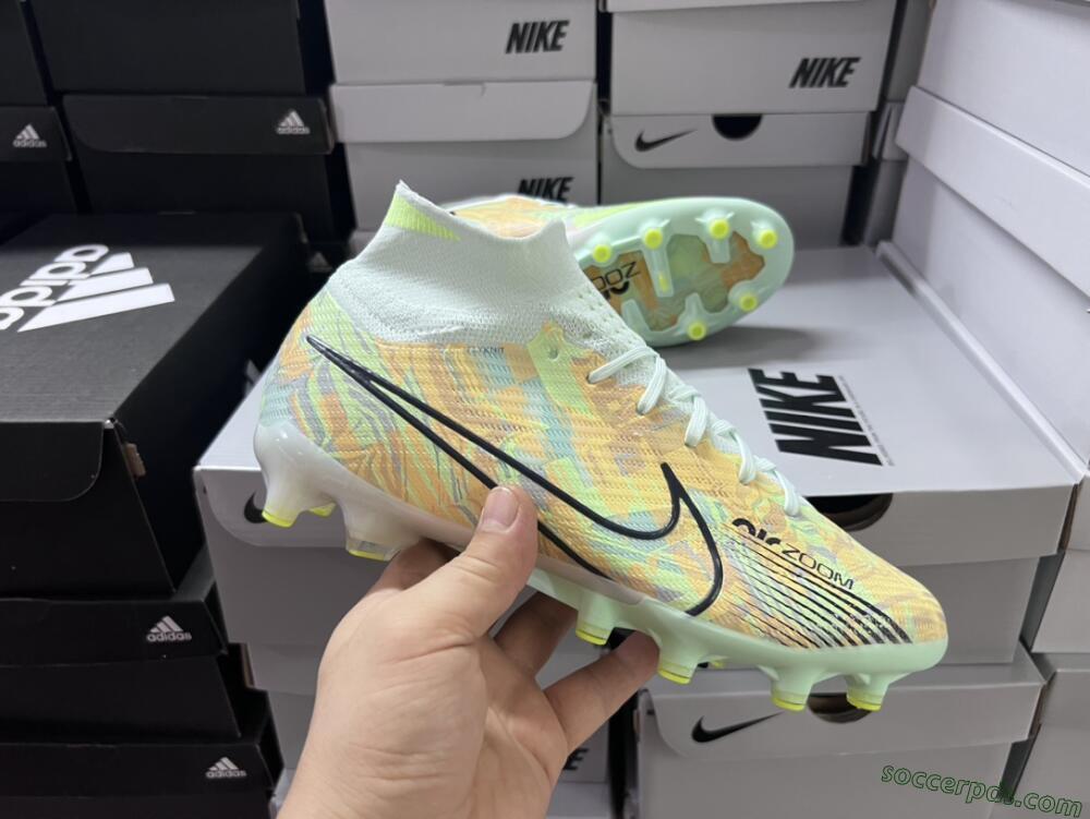Nike Air Zoom Mercurial Superfly 9 Elite AG High-Tops Football Boots - Green/Orange