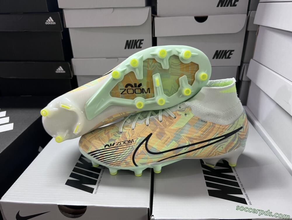 Nike Air Zoom Mercurial Superfly 9 Elite AG High-Tops Football Boots - Green/Orange