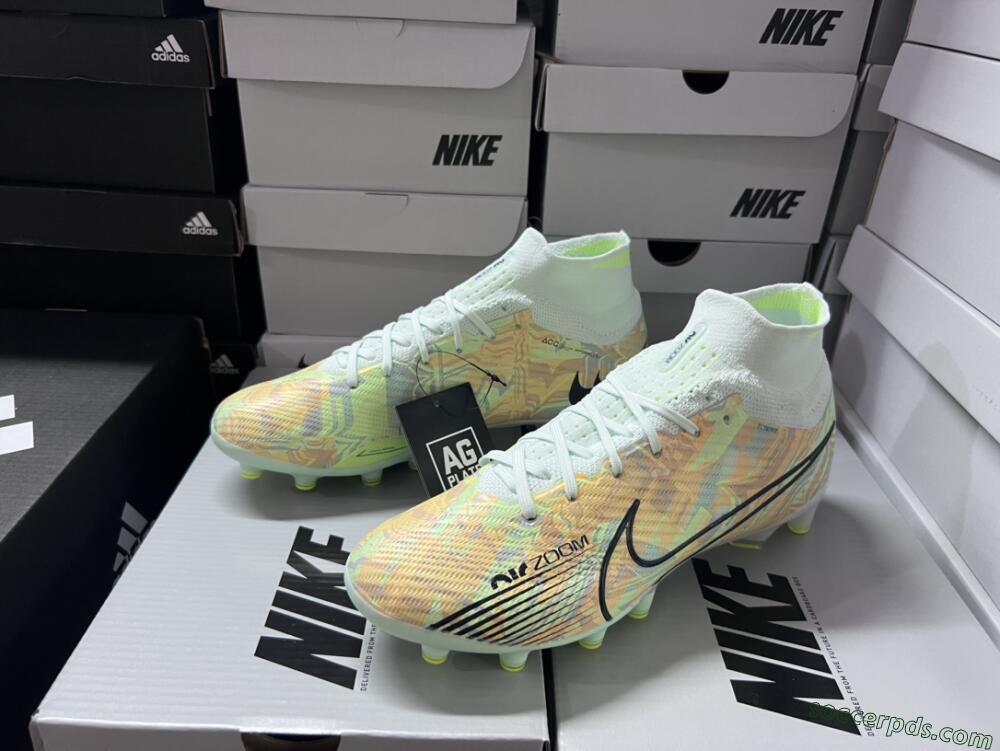 Nike Air Zoom Mercurial Superfly 9 Elite AG High-Tops Football Boots - Green/Orange