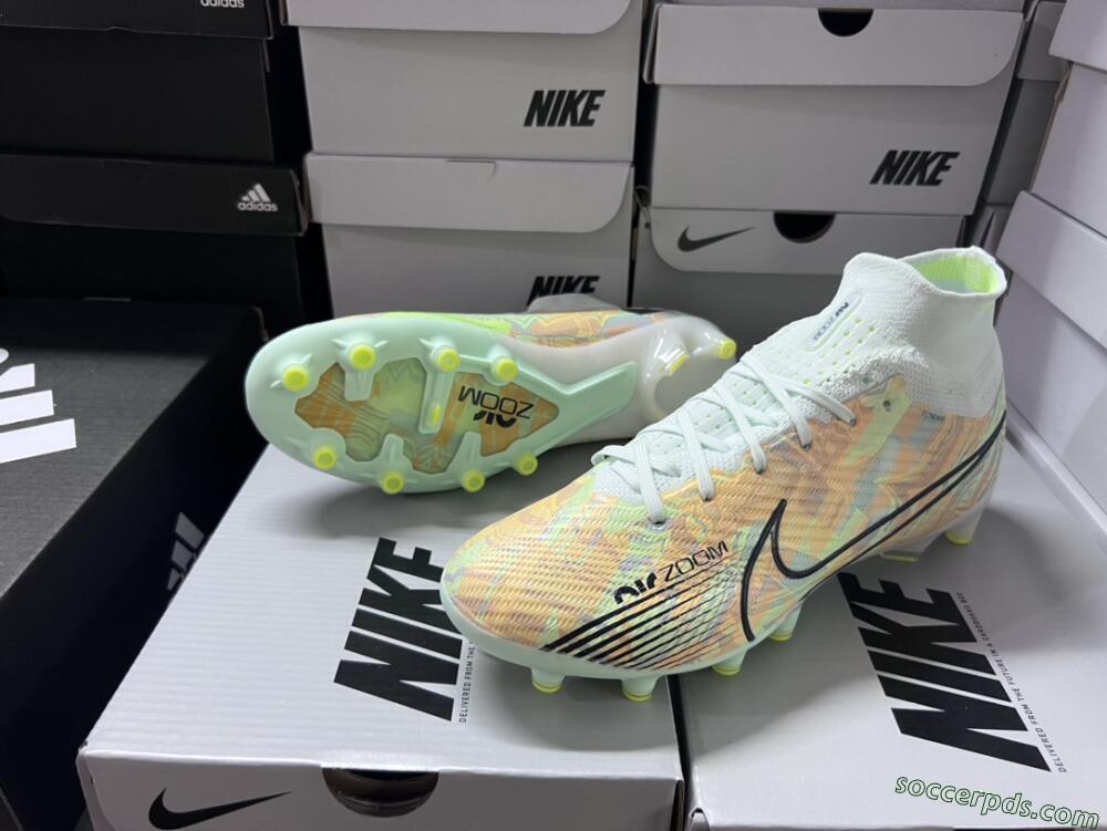 Nike Air Zoom Mercurial Superfly 9 Elite AG High-Tops Football Boots - Green/Orange