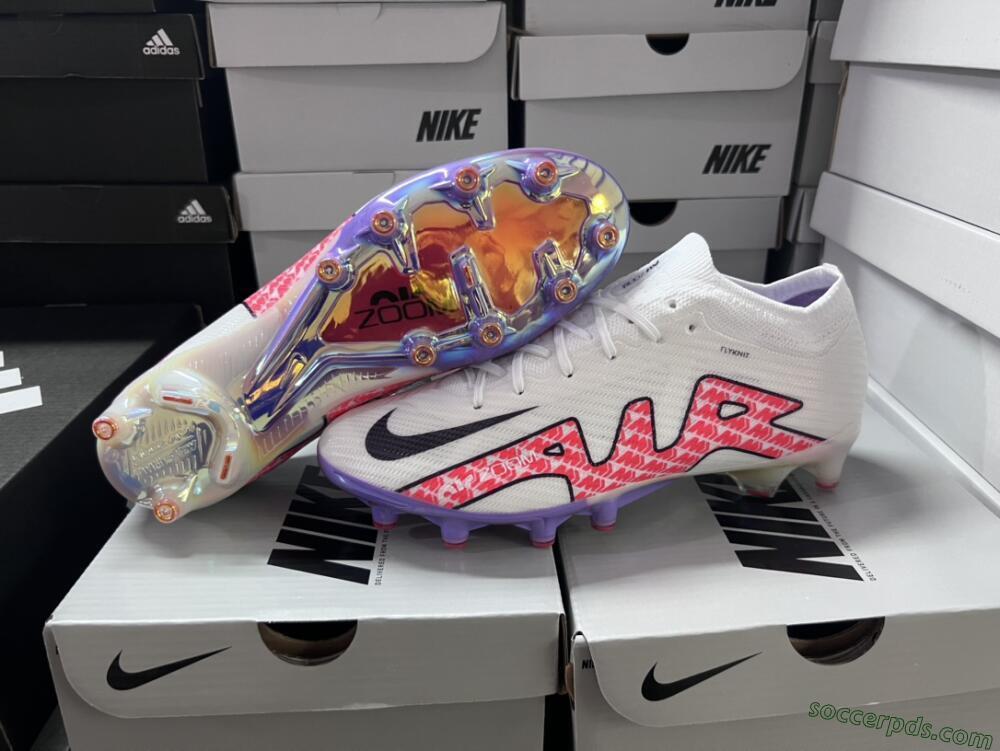 Nike Air Zoom Mercurial Vapor 15 Elite AG Low-Tops Football Boots - White/Pink