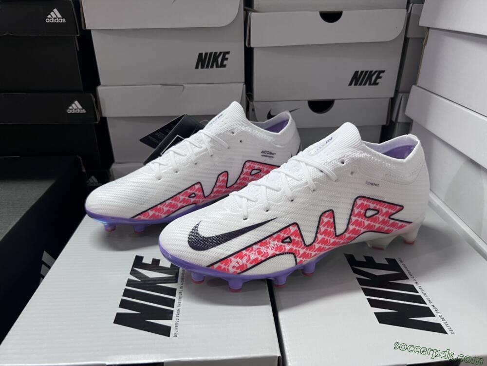 Nike Air Zoom Mercurial Vapor 15 Elite AG Low-Tops Football Boots - White/Pink