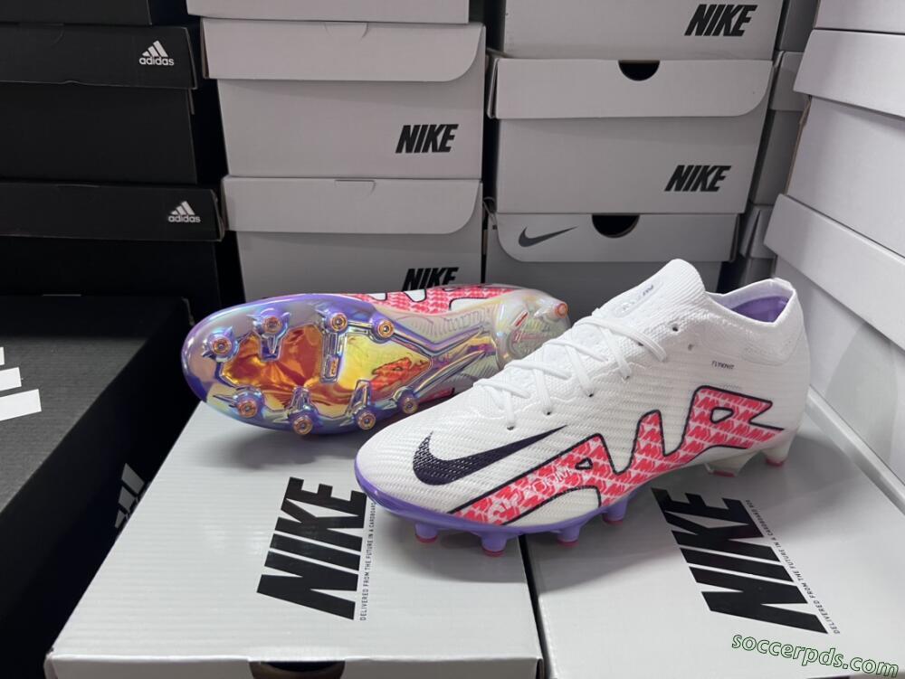 Nike Air Zoom Mercurial Vapor 15 Elite AG Low-Tops Football Boots - White/Pink