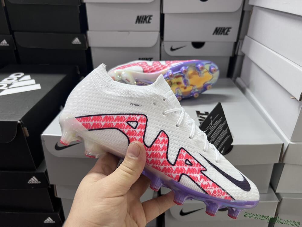 Nike Air Zoom Mercurial Vapor 15 Elite AG Low-Tops Football Boots - White/Pink