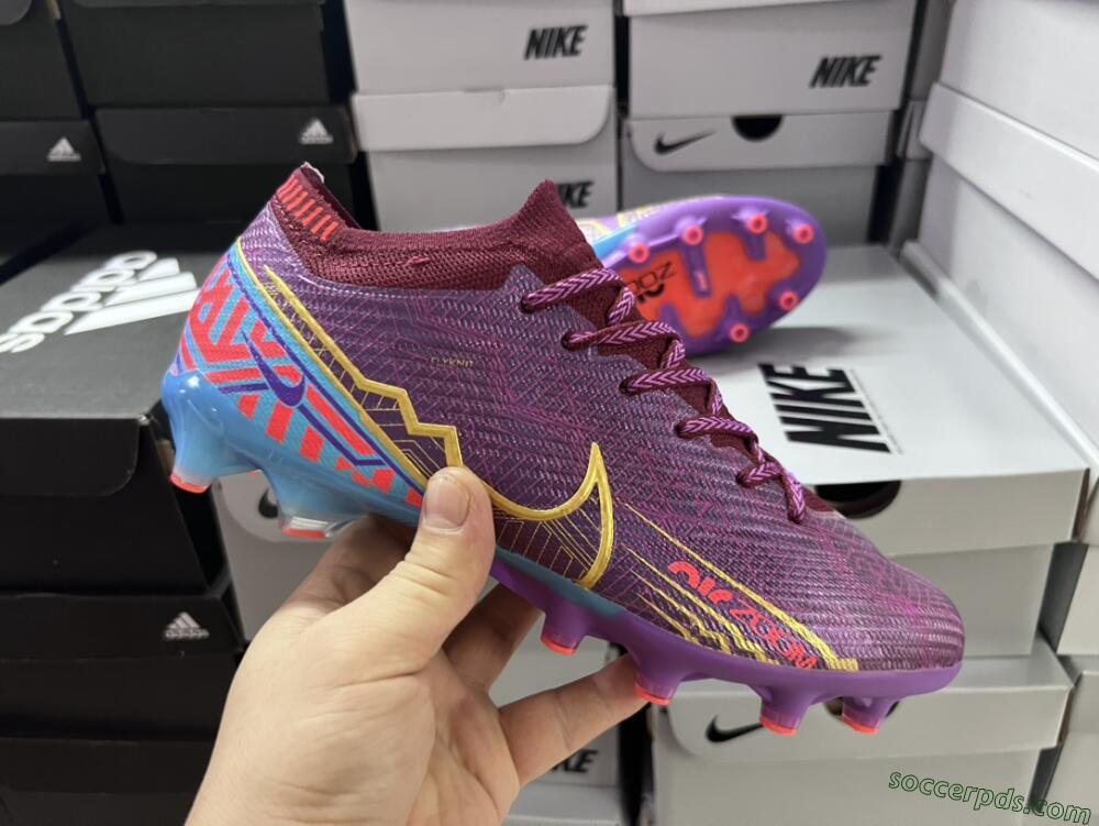 Nike Air Zoom Mercurial Vapor 15 Elite AG Low-Tops Football Boots - Red/Gold/Blue