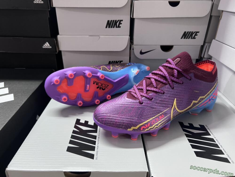 Nike Air Zoom Mercurial Vapor 15 Elite AG Low-Tops Football Boots - Red/Gold/Blue