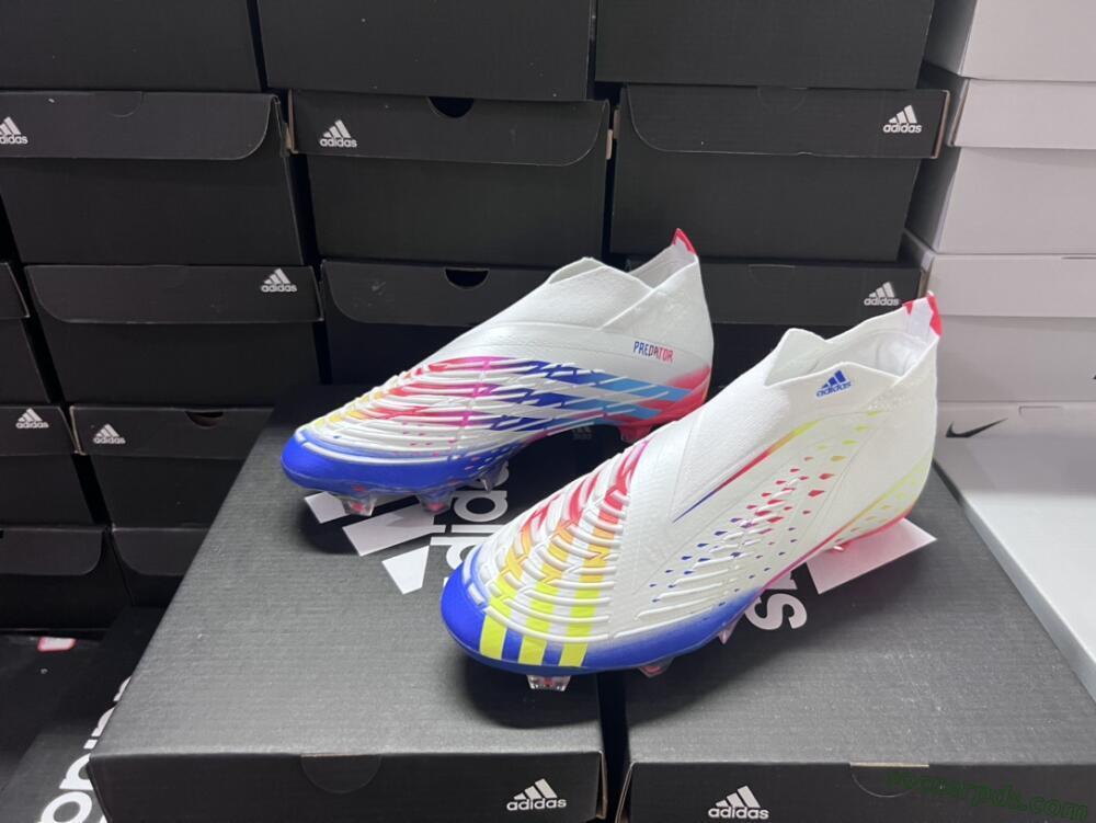 Adidas Predator FIFA World Cup Qatar 2022 Edge+ FG High-Tops Football Boots - White/Red/Blue