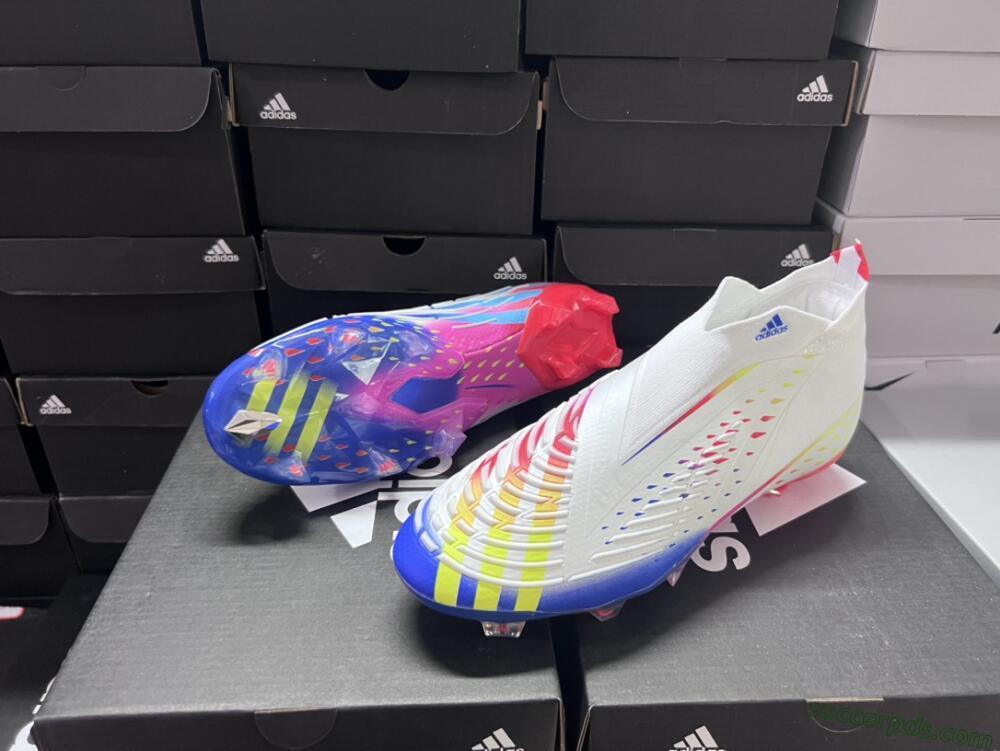 Adidas Predator FIFA World Cup Qatar 2022 Edge+ FG High-Tops Football Boots - White/Red/Blue