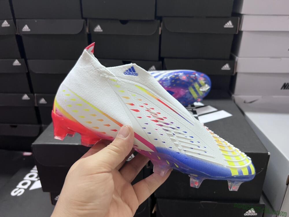 Adidas Predator FIFA World Cup Qatar 2022 Edge+ FG High-Tops Football Boots - White/Red/Blue