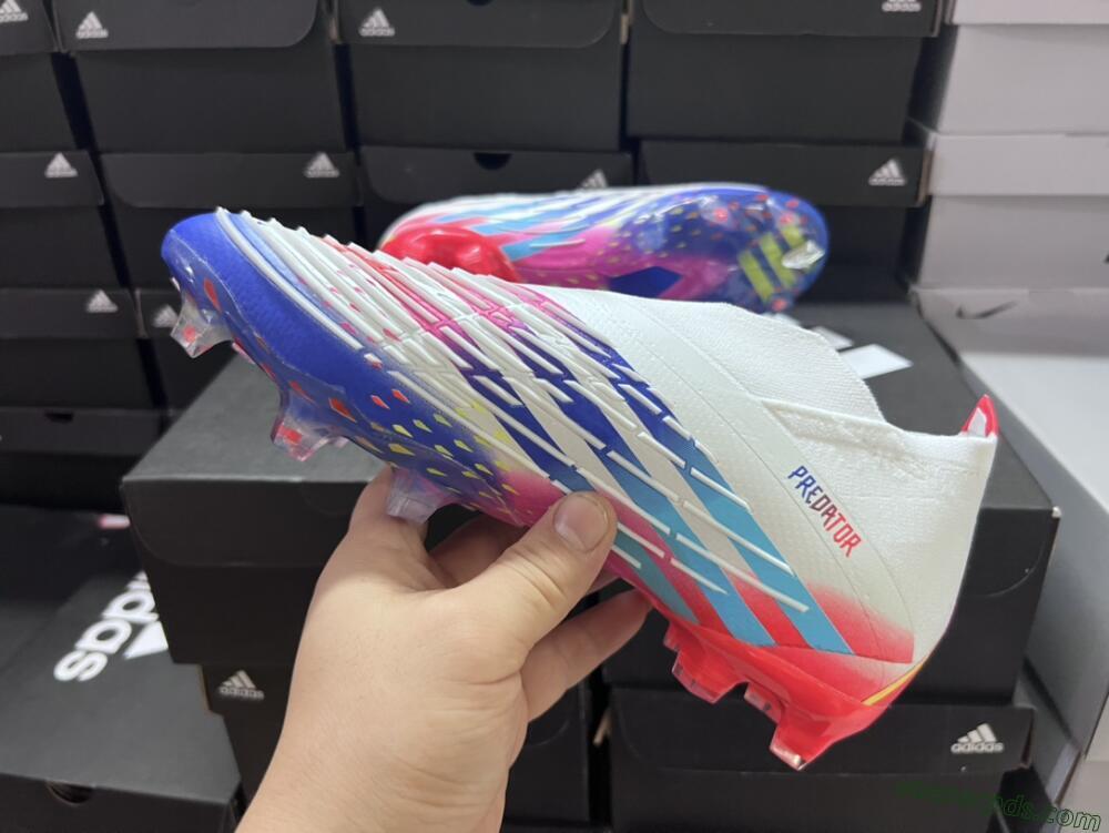 Adidas Predator FIFA World Cup Qatar 2022 Edge+ FG High-Tops Football Boots - White/Red/Blue