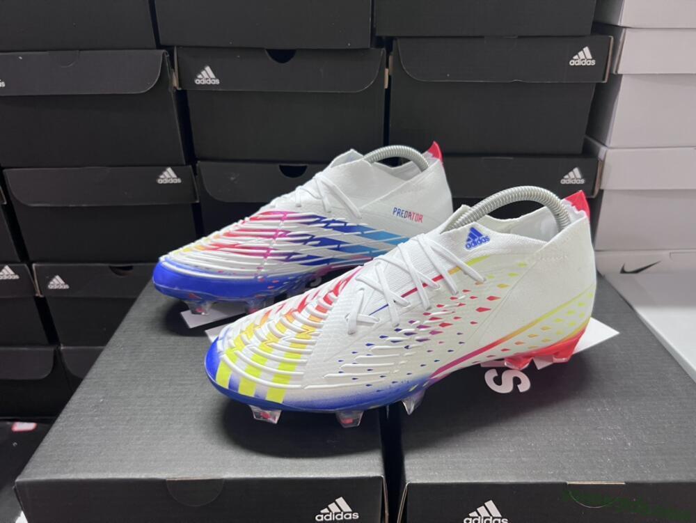 Adidas Predator FIFA World Cup Qatar 2022 Edge+ FG Low-Tops Football Boots - White/Red/Blue