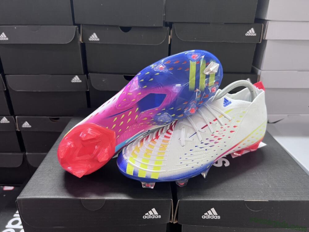 Adidas Predator FIFA World Cup Qatar 2022 Edge+ FG Low-Tops Football Boots - White/Red/Blue