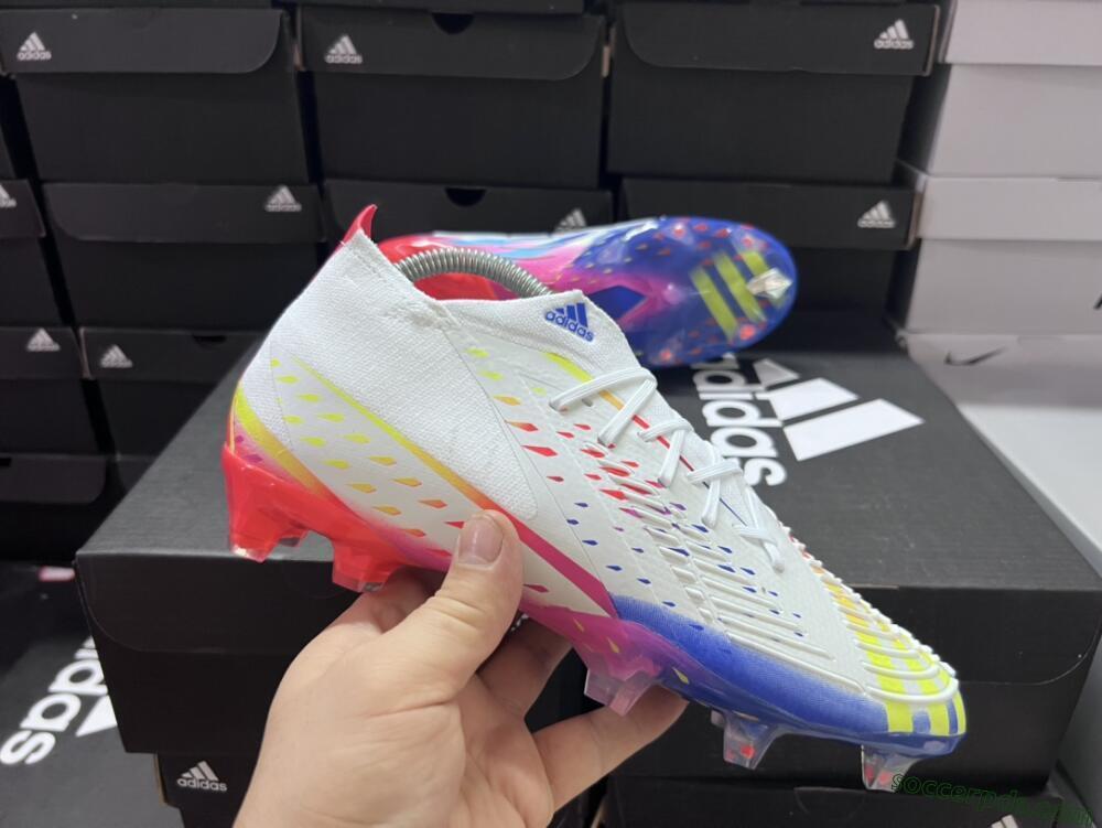 Adidas Predator FIFA World Cup Qatar 2022 Edge+ FG Low-Tops Football Boots - White/Red/Blue