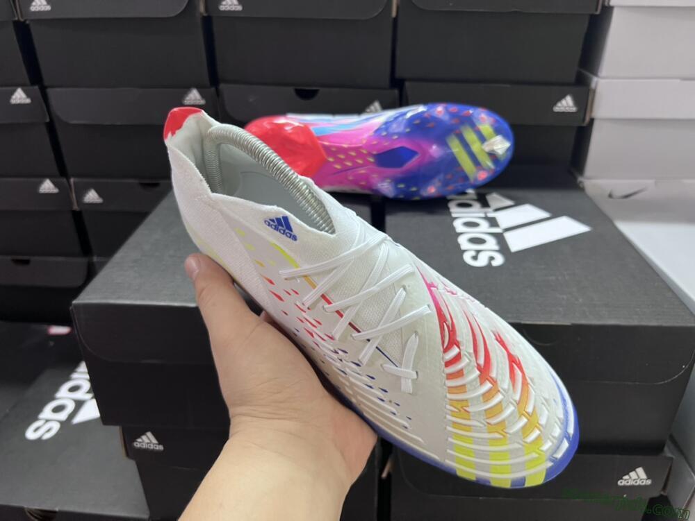 Adidas Predator FIFA World Cup Qatar 2022 Edge+ FG Low-Tops Football Boots - White/Red/Blue