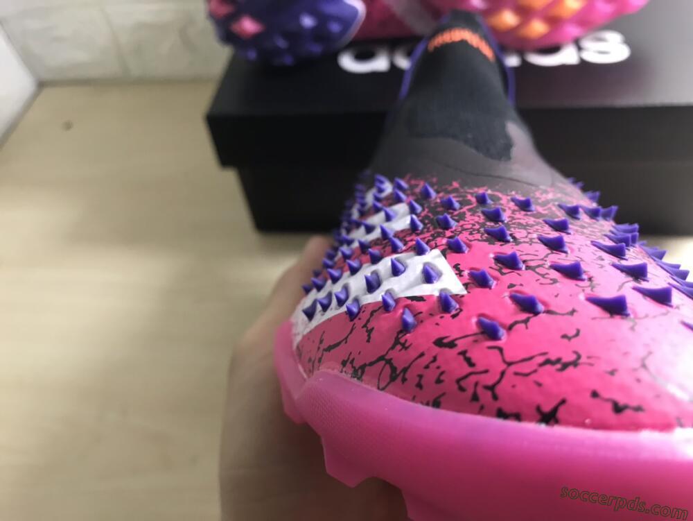 Adidas Predator Freak+ TF High-Tops Football Shoes - Black/Purple/Pink