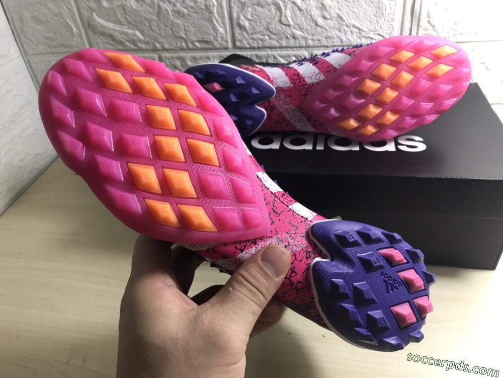 Adidas Predator Freak+ TF High-Tops Football Shoes - Black/Purple/Pink