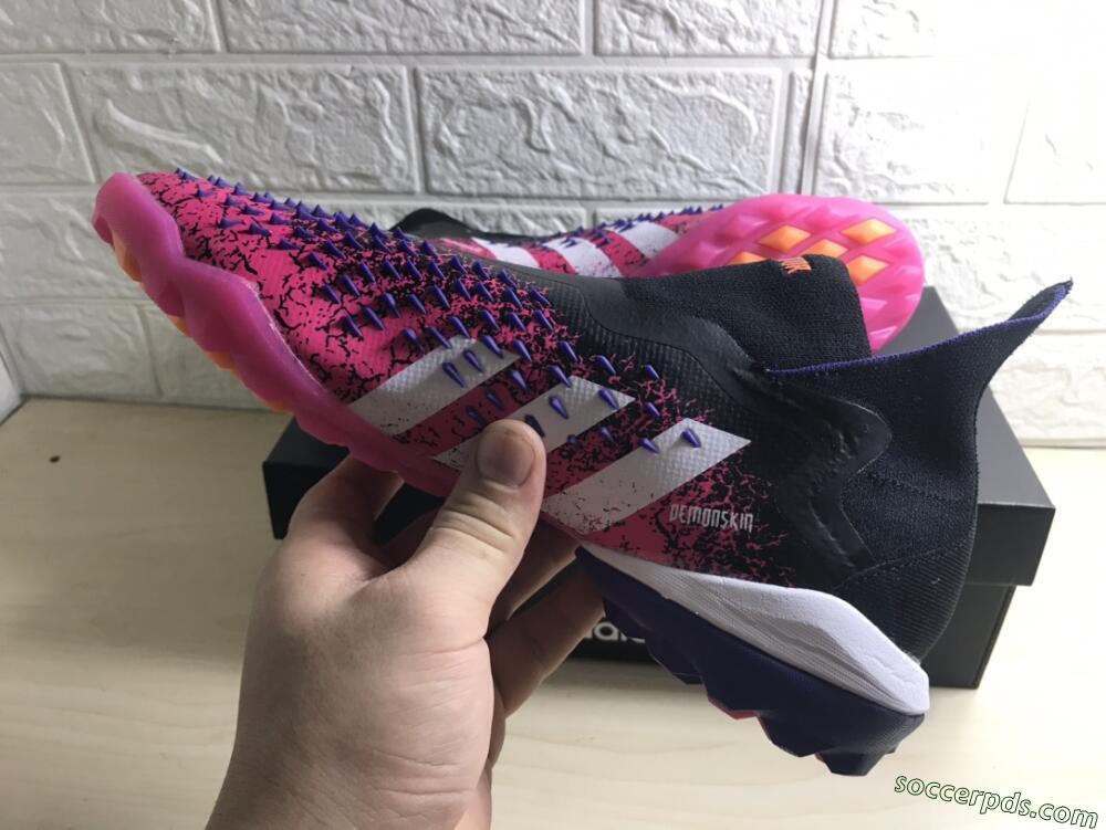 Adidas Predator Freak+ TF High-Tops Football Shoes - Black/Purple/Pink