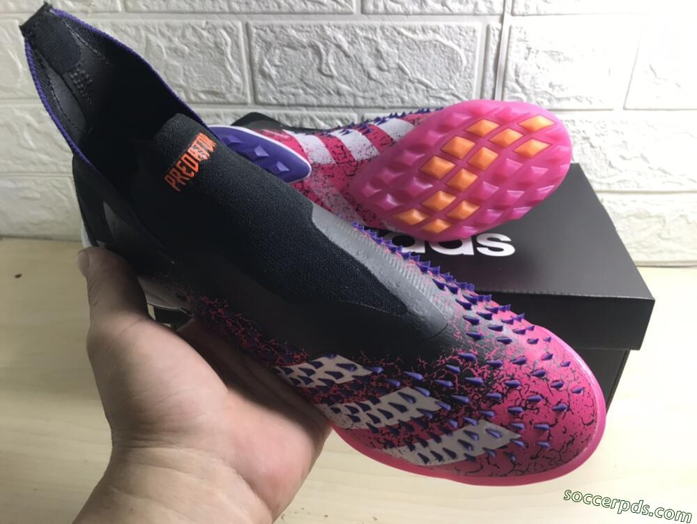 Adidas Predator Freak+ TF High-Tops Football Shoes - Black/Purple/Pink