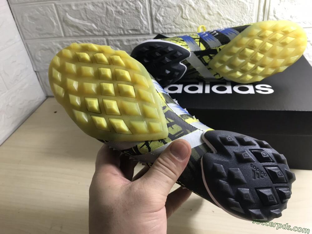 Adidas Predator Freak.1 TF High-Tops Football Shoes - Yellow/Black/Blue