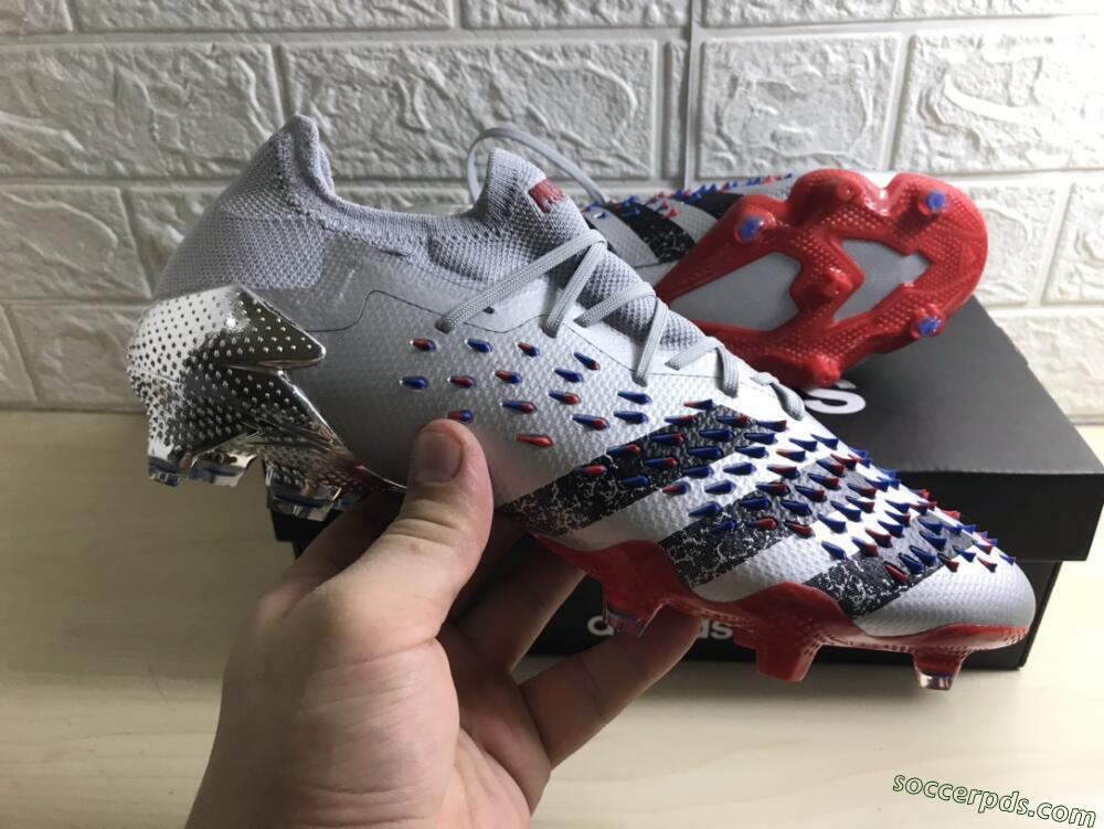 Adidas Predator Freak.1 FG Low-Tops Football Boots - Silver/Blue/Red/Black