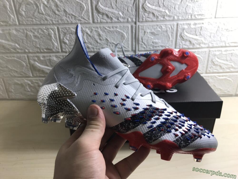 Adidas Predator Freak.1 FG High-Tops Football Boots - Sliver/Black/Red