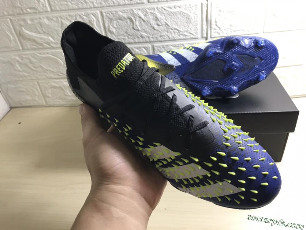 Adidas Predator Freak.1 Low FG Low-Tops Football Boots - Black/Blue/Green
