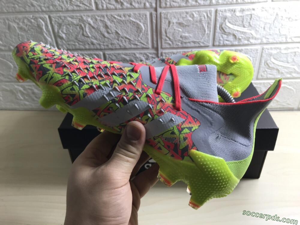 Adidas Predator Freak.1 FG High-Tops Football Boots - Grey/Yellow/Orange