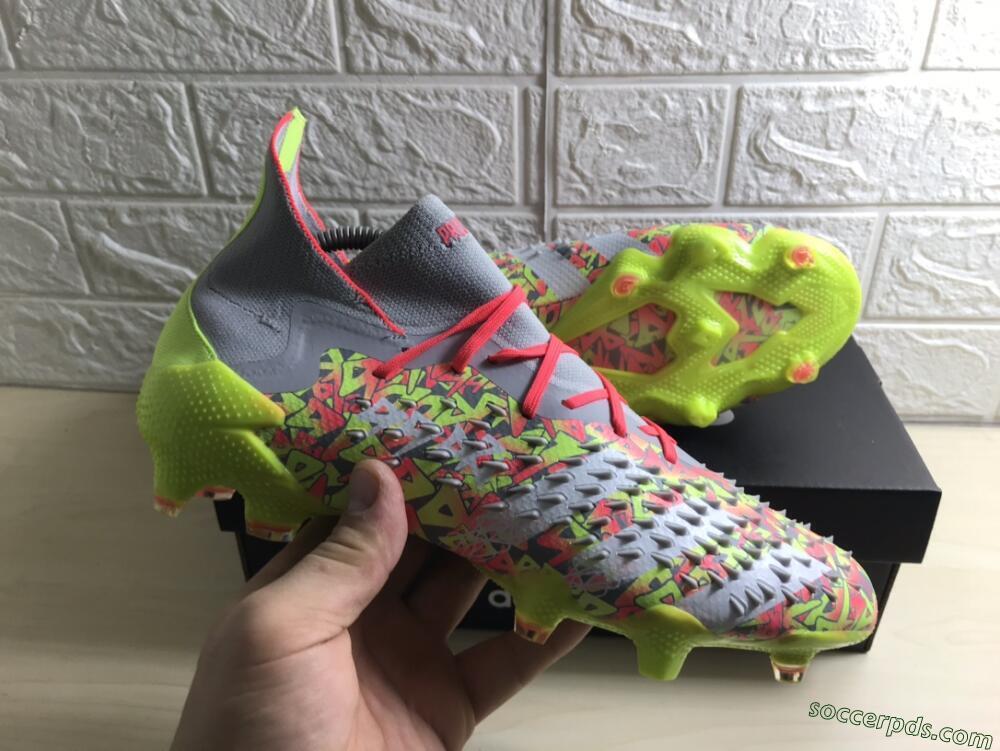 Adidas Predator Freak.1 FG High-Tops Football Boots - Grey/Yellow/Orange
