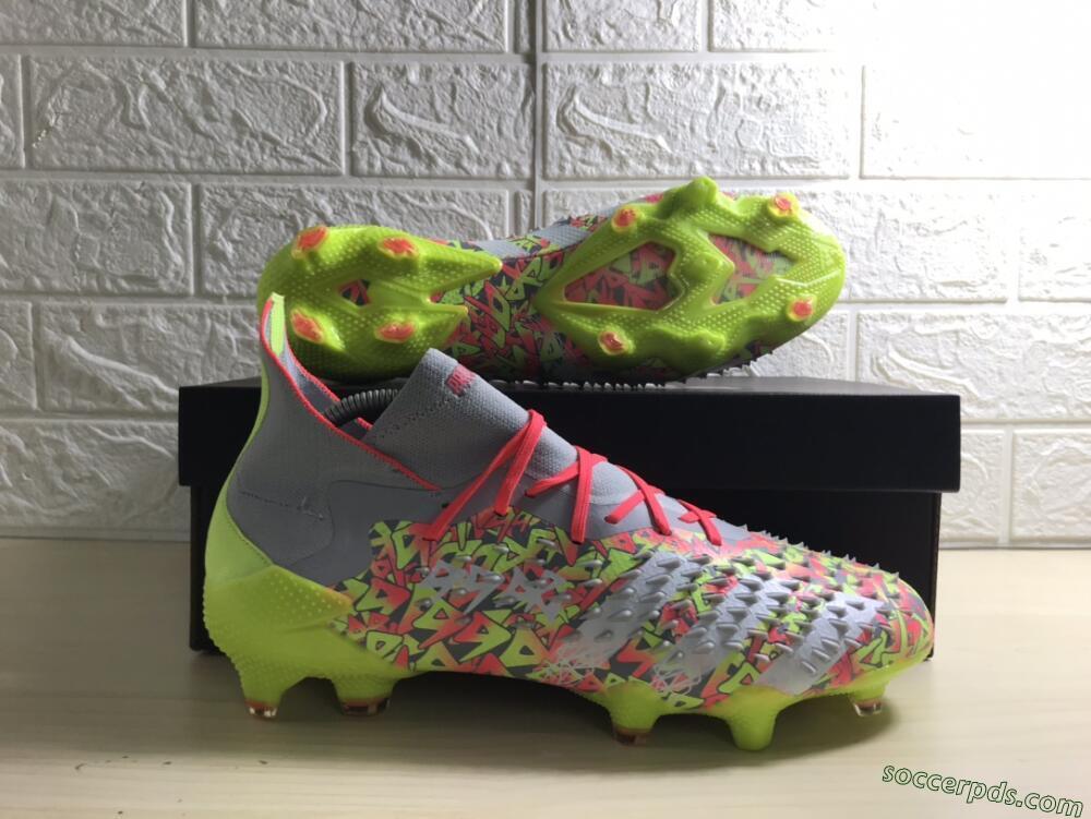 Adidas Predator Freak.1 FG High-Tops Football Boots - Grey/Yellow/Orange