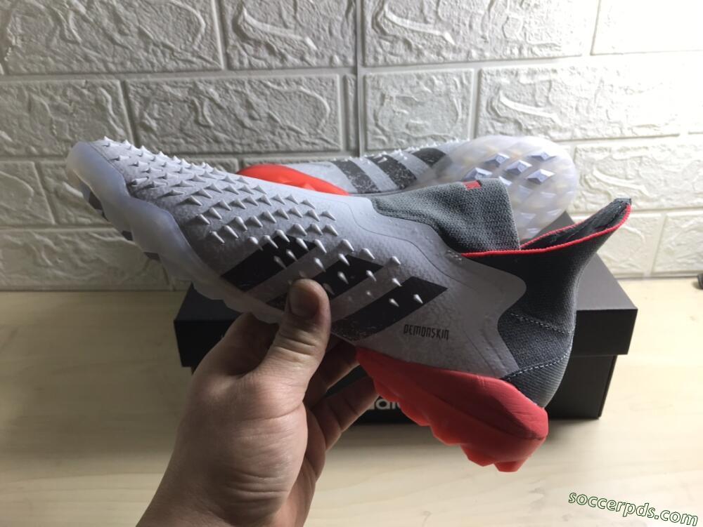 Adidas Predator Freak+ TF High-Tops Football Shoes - White/Grey/Red
