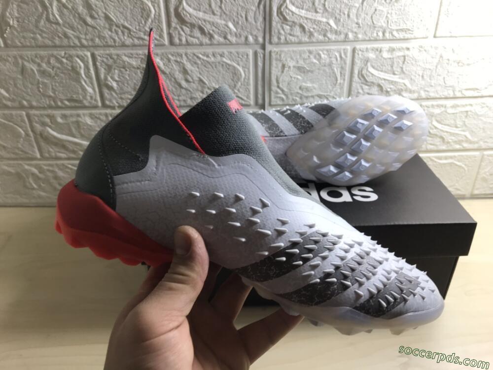 Adidas Predator Freak+ TF High-Tops Football Shoes - White/Grey/Red