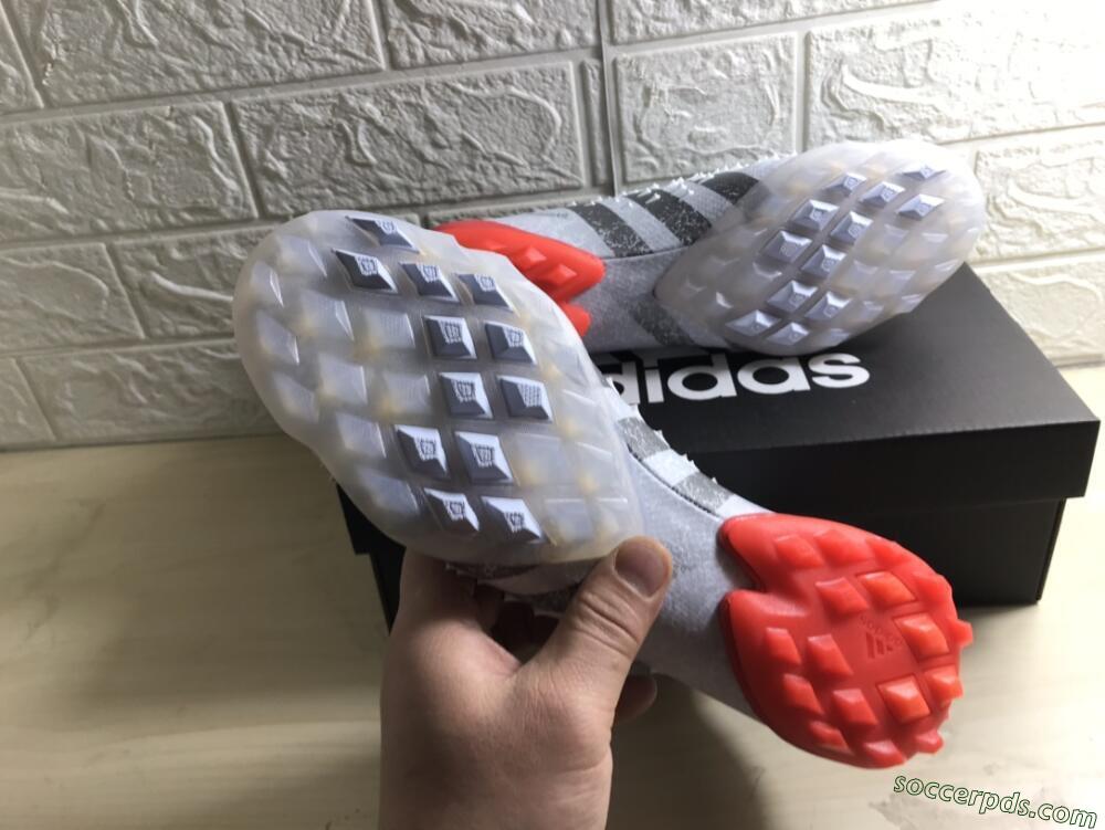 Adidas Predator Freak+ TF High-Tops Football Shoes - White/Grey/Red