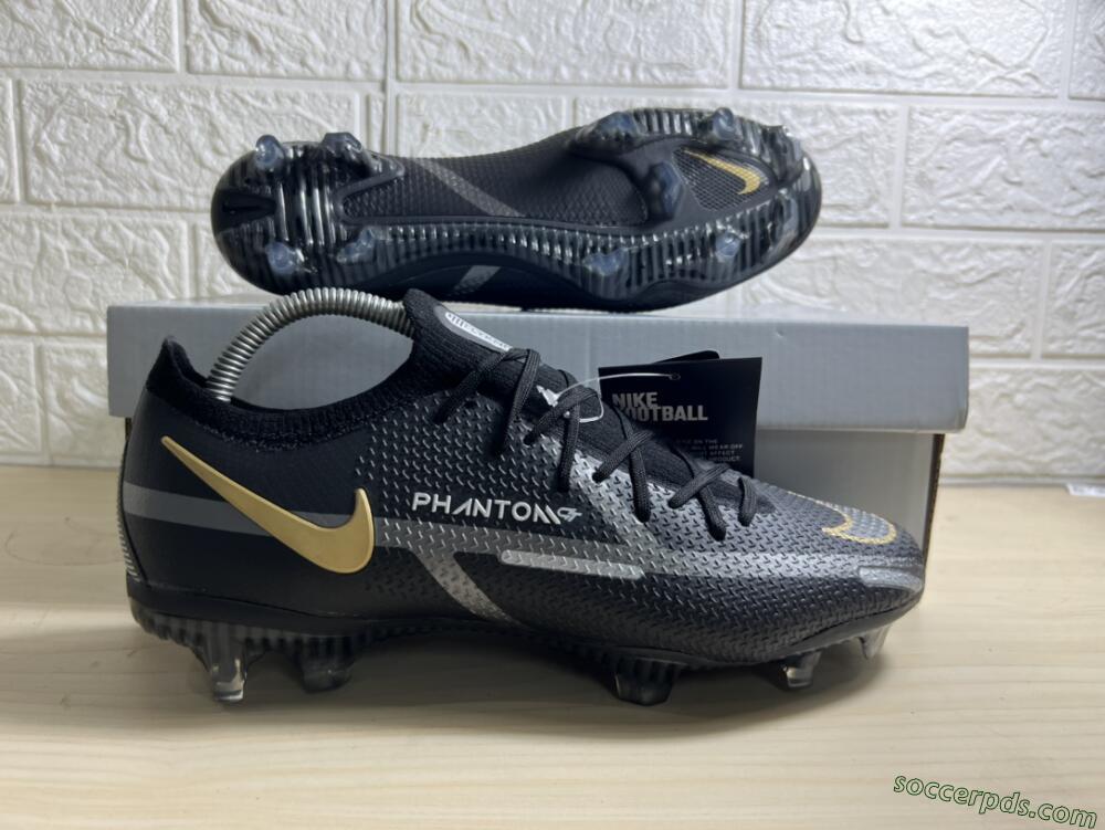 Nike Phantom GT 2 FG Low-Tops Football Boots - Black/Silver/Gold