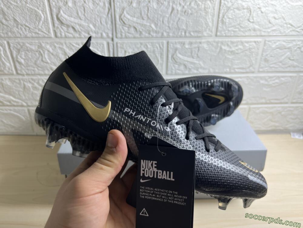 Nike Phantom GT 2 DF FG High-Tops Football Boots - Black/Silver/Gold