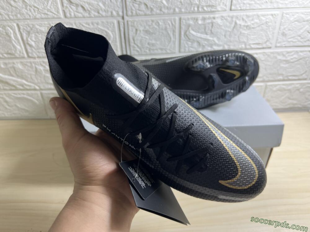 Nike Phantom GT 2 DF FG High-Tops Football Boots - Black/Silver/Gold