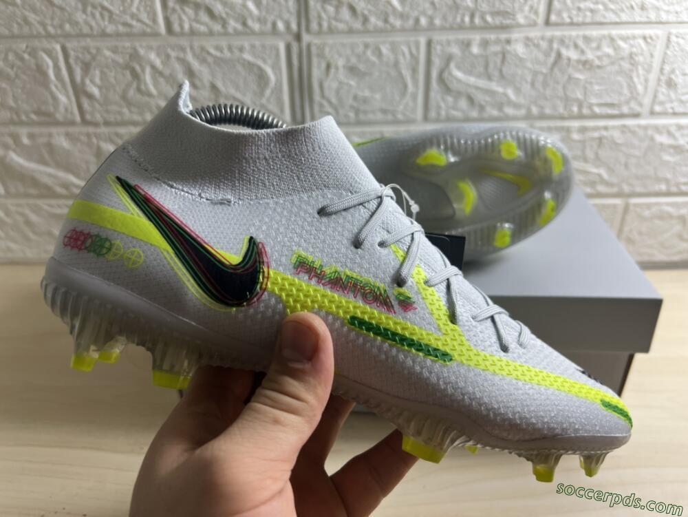 Nike Phantom GT 2 DF Elite FG High-Tops Football Boots - White/Green