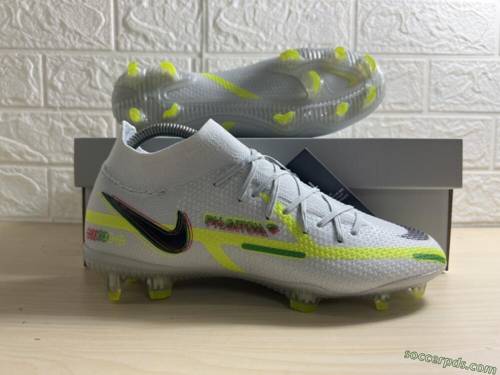 Nike Phantom GT 2 DF Elite FG High-Tops Football Boots - White/Green