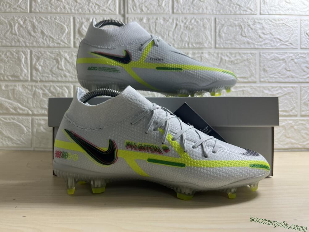 Nike Phantom GT 2 DF Elite FG High-Tops Football Boots - White/Green