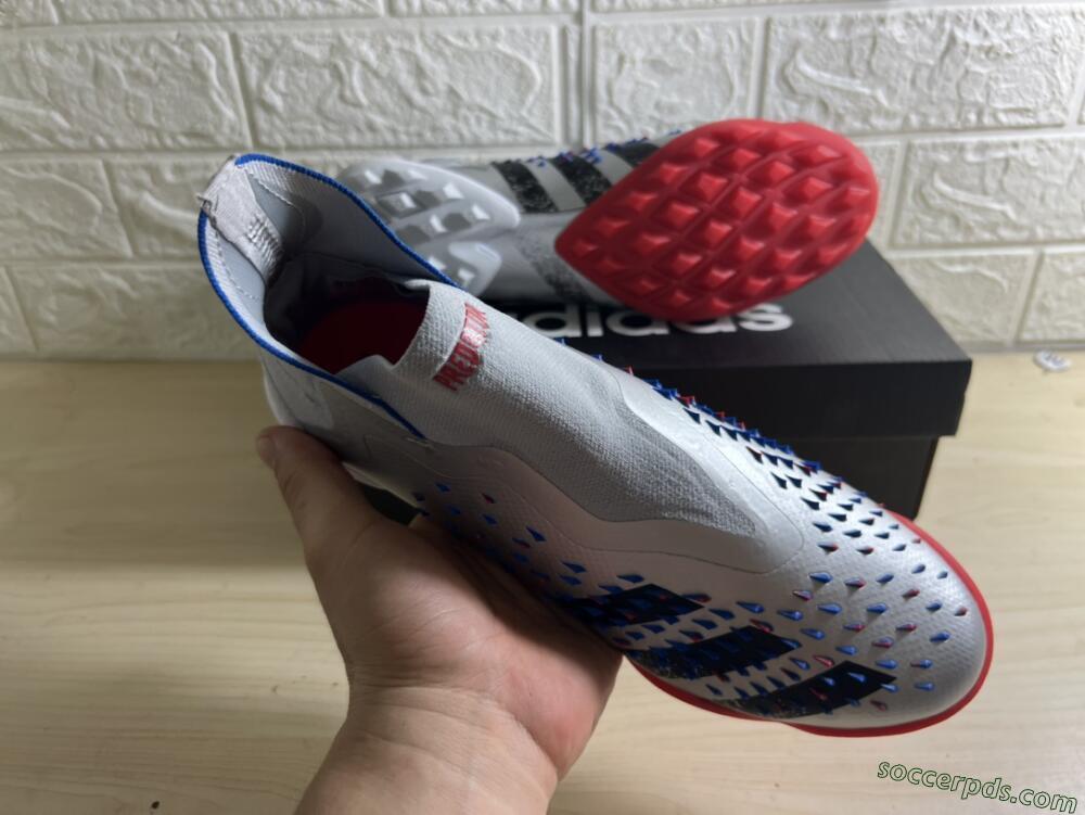 Adidas Predator Freak+ TF High-Tops Football Shoes - Silver/Blue/Red