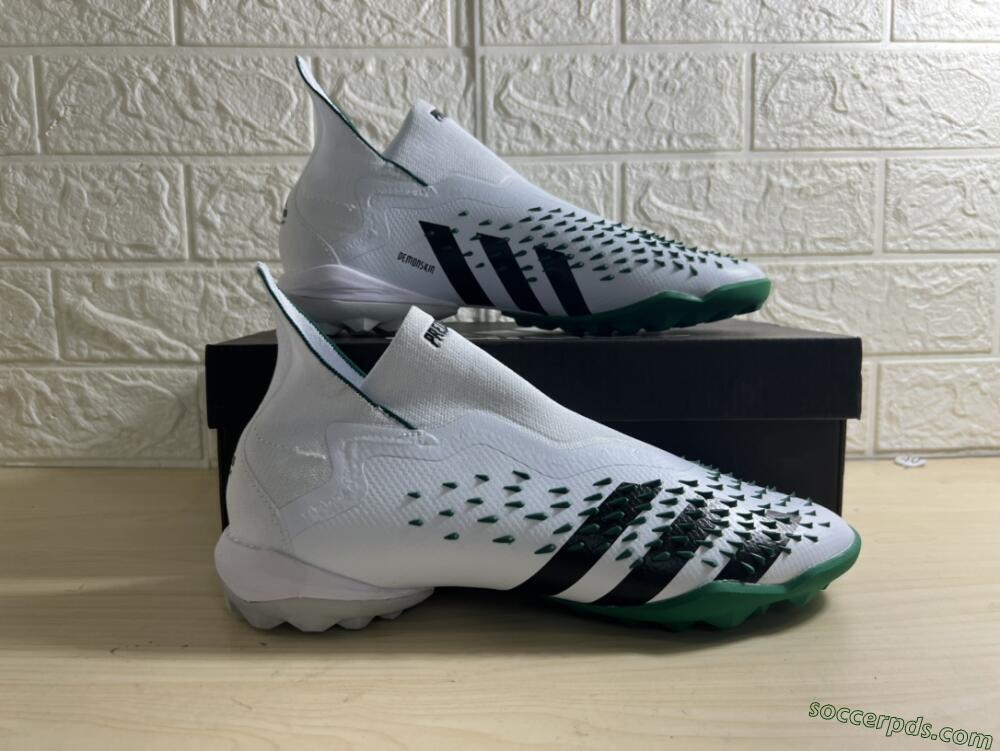 Adidas Predator Freak+ TF High-Tops Football Shoes - White/Green/Black