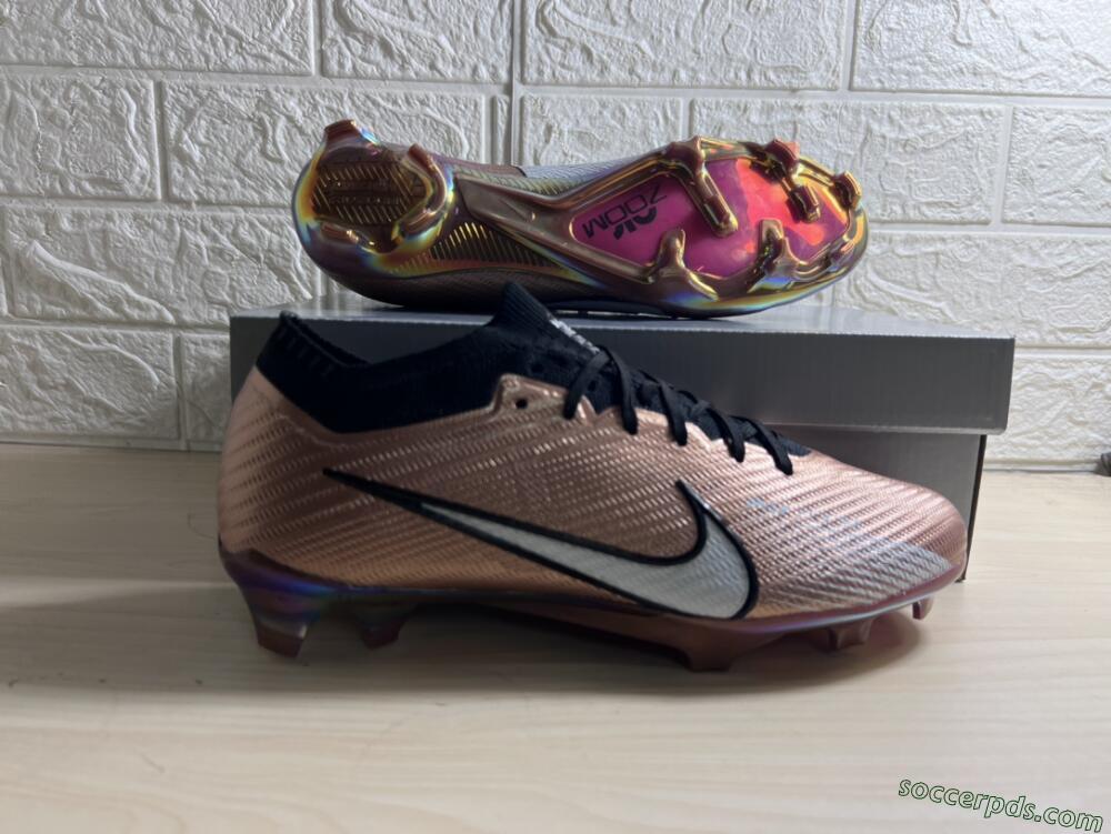 Nike Air Zoom Mercurial Vapor 15 Elite FG Low-Tops Football Boots - Gold/White/Black