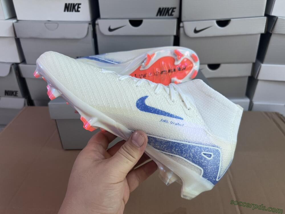 Nike Air Zoom Mercurial Superfly 10 Elite FG High-Tops Football Boots - Grey/Blue/Orange
